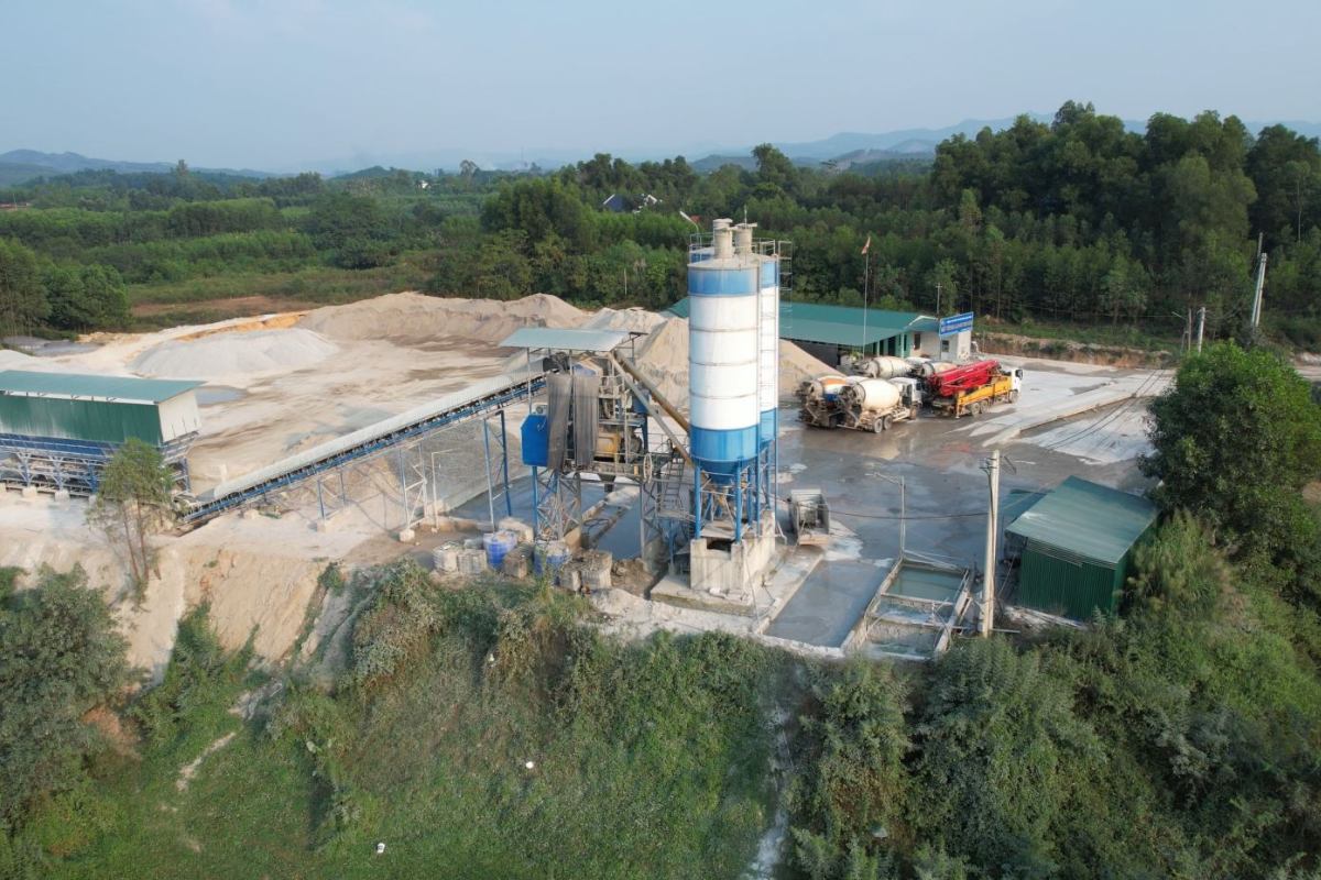 Trạm trộn bê tông cung cấp bê tông tại Lạng Giang